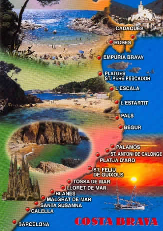 Map of the Costa Brava