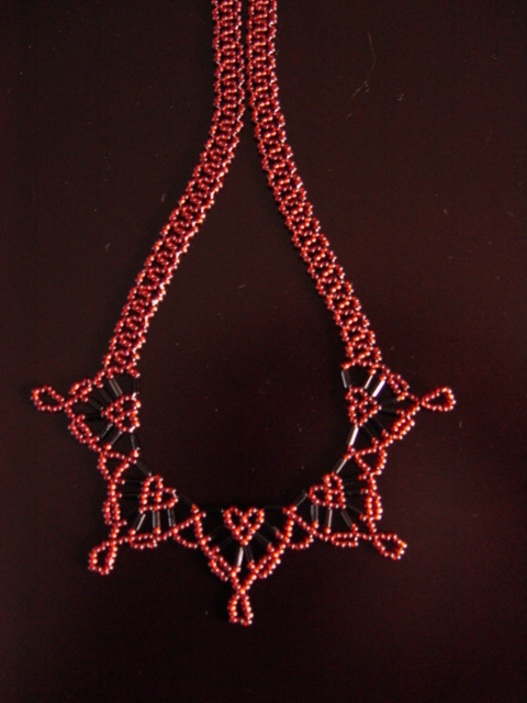 Black and Red Heart Necklace