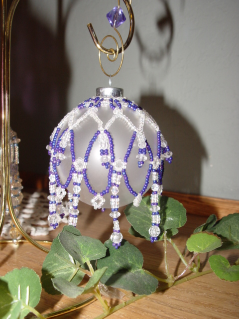 Purple and White Ornament Cover