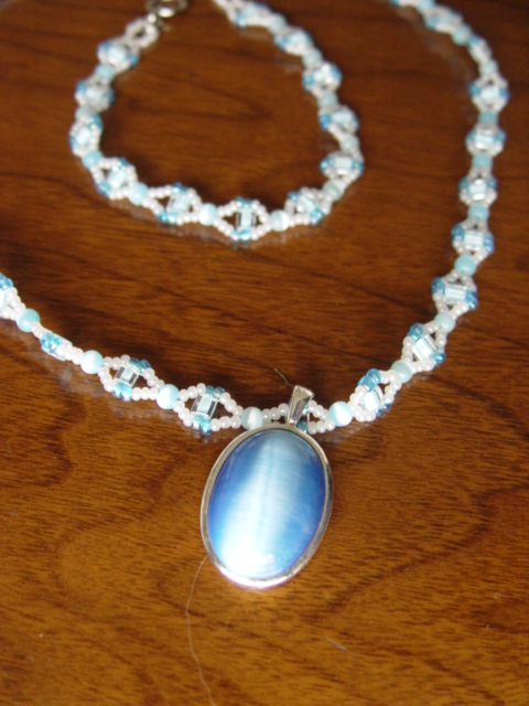 Blue Cats Eye Kolourful Original Necklace