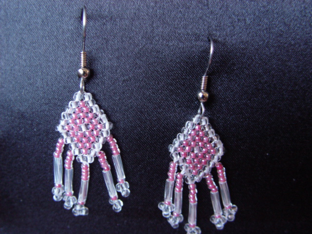 Pink Diamond Shaped Earrings