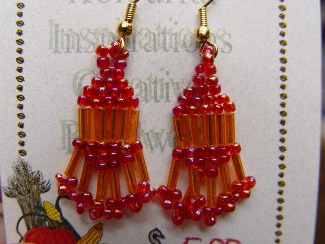 Orange and Red Earrings