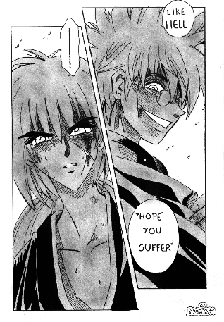 Enishi proclama el inicio de la Jinchuu ("venganza")....**^0^** �no es un loco adorable?