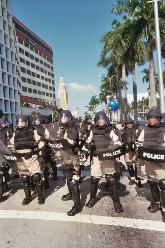 In attack formation, you can't see it but there are about six rows of cops in there.
