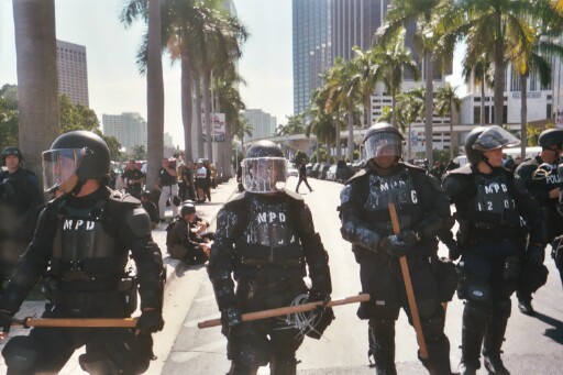 painted cops...left over from an early morning scuffle. they weren't happy.