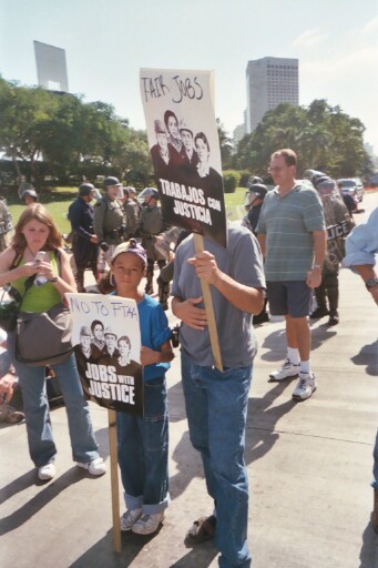 Non-typical protesters: Father and Son