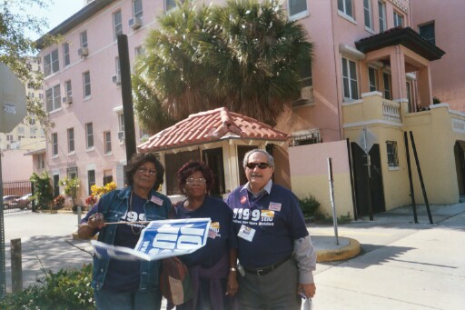 Non typical protesters. Althea, Lucy and Ferdinand