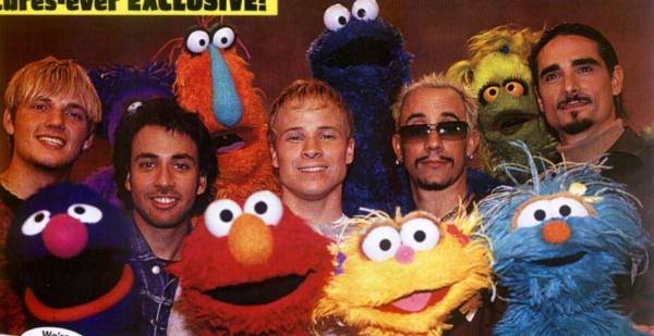 The Backstreet Boys with the Sesame Street Gang