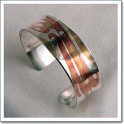 Mokume-gane de plata y cobre
