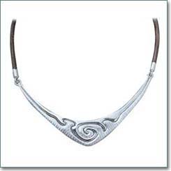 Serie Ondas. Collar dual en plata texturada y pulida