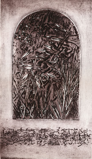 Collografia, pirografia - senza tiolo. Autore: Paolo Chirco