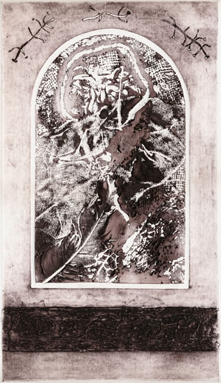 Collografia, pirografia - senza titolo. Autore: Paolo Chirco