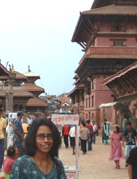 Durbar Square in Kathmandu Behind Me