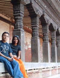 Durbar Square in Bhaktapur, a World Heritage Site, now used as a primary school corridoor.