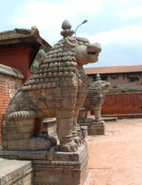 Durbar Square in Kathmandu Behind Me