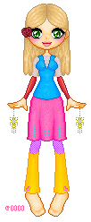 I'm in love! This doll is one of my all time faves! It's so colourful, and the colours contrast ultra-well!! This doll took me about a week to make...i guess that proves you can't rush creativity!