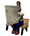 Man reading newspaper