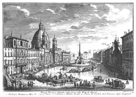 Print of Piazza Navona  16th century