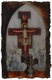 Saint Fran&ccedil;ois d'Assise devant la Croix du Christ