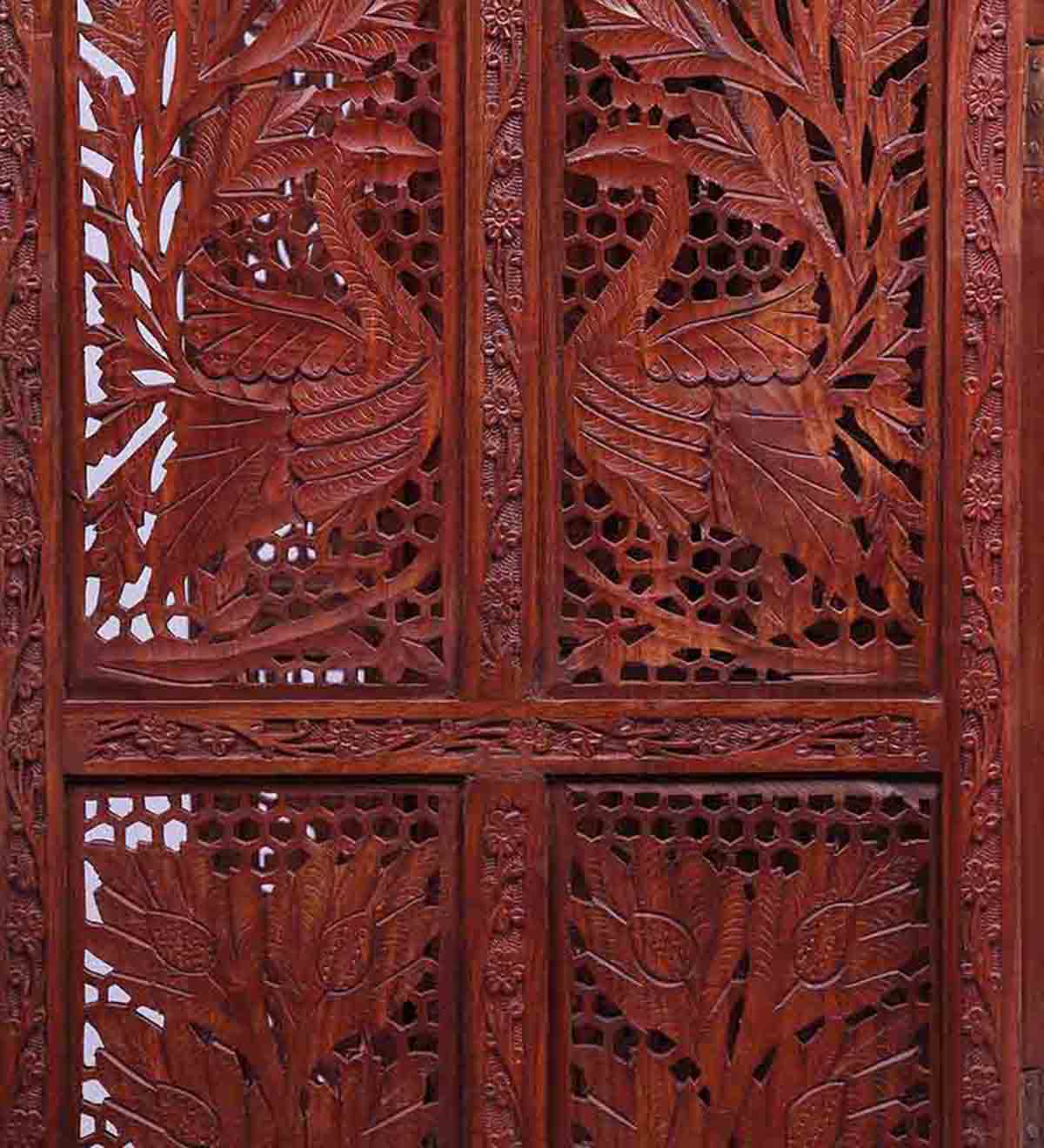 Peacock Carving Room Divider in Sheesham Wood PART-0109 view 4