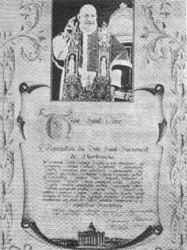B�n�diction apostolique - Pape Jean XXIII - Agr�gation du T.S.S.