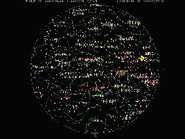  Windows screen saver that shows the sky as it presently appears including stars from the more than 9000 star Yale Bright Star Catalogue, the Sun, Moon (with the correct phase), and planets, deep sky objects drawn from a database of more than 500 prominent objects including all Messier objects, constellation names, boundaries, and outlines, and ecliptic and equatorial co-ordinates.