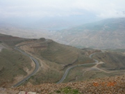 Instead or riding into this vast and beautiful valley, I took a taxi from Madaba to Karak to avoid cycling in a cold, steady drizzle. 