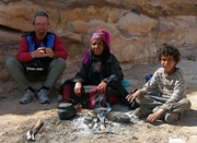 After buying my souvenirs I share a glass of mint tea with her mom and brother.
