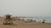 As I cycle along the eastern shoreline of the Gulf of Aqaba, the Sinai Peninsula and Eilat, Isreal are clearly visible across the waters. The numerous beaches between Aqaba and the Saudi border are swamped on the weekends by Jordanians from the north looking to escape the cold wet weather.