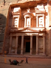The Treasury is the first monument you reach after emerging from the narrow gorge - As Siq. This is the Temple where Indiana Jones found the Holy Grail in the movie The Last Crusade.