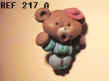 217 A OURSON MARRONVERT BLEU CHAPEAU ROSE.JPG (9409 octets)