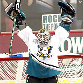 Giguere celebrates