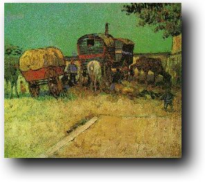 Gypsy Camp by Vincent van Gogh.