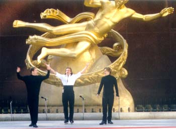 Conor Hayes, Phillipe Candeloro, and Pat Roddy perform