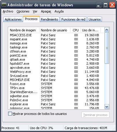 Consumo tras usar los objetos y cerrarlos