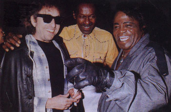 Bob with Chuck Berry and James Brown