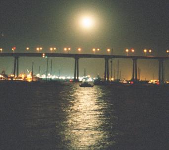 Moon over the Coronado Bridge