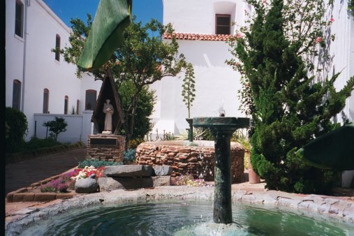 A fountain inside San Luis Rey