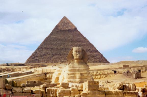 The Sphinx guarding the Pyramids of Giza