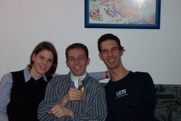 meine Schwester Daniela, Thomas und ich