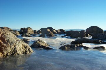 Eis am Ufer