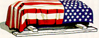 Image of USA flag used to cover a casket