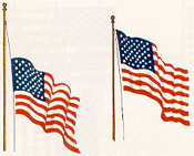 Image of USA flag displayed at half-staff.