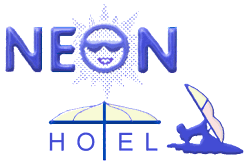 Neon hotel logo - Travelling Crete Greece