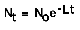 N[t] = N[o] * e ^ (-L * t)