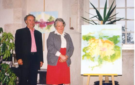 Paul avec la propri&eacute;taire du ch&acirc;teau : Mlle de la V&eacute;rone
