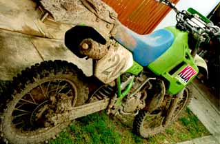 Kawasaki KDX200 after a muddy event