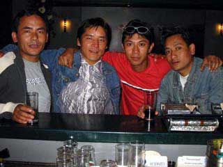 Nono dai, Dawa, Nima and myself At Swaagat Bar Amsteram