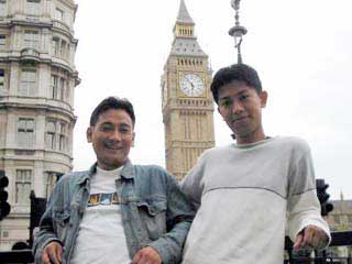 With Dawa and Big Ben behind... London 2003
