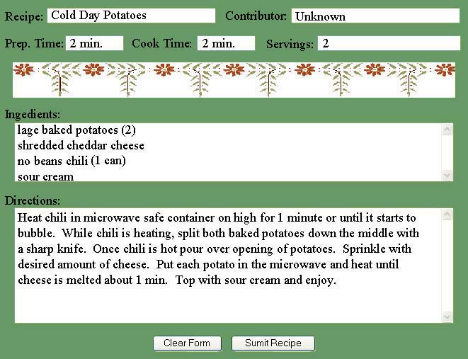 Example Recipe